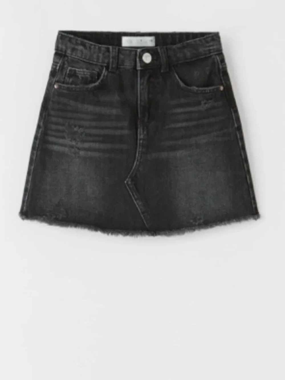 Zara Frayed Denim Skirt